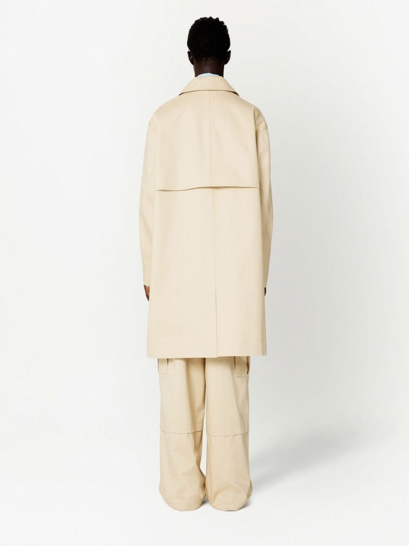 Ami Beige Cotton Mid-Length Coat