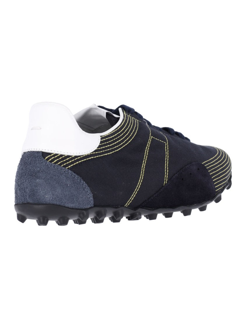 Maison Margiela Navy Cotton Suede Sprinters Sneakers