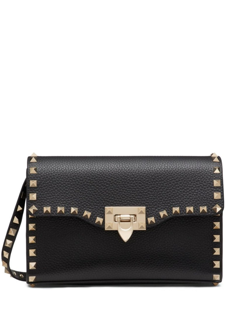 Valentino Garavani Textured Leather Rectangular Bag With Pyramid Studs