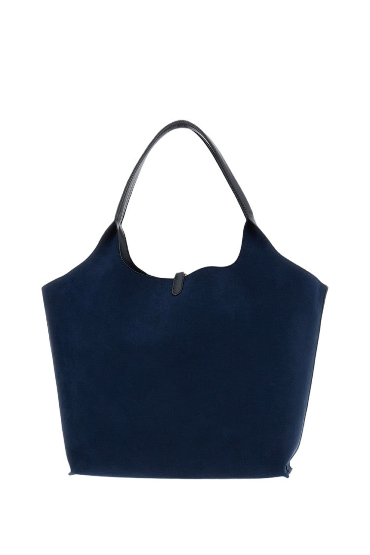 Stella Mccartney Blue Reversible Faux Leather Faux Suede Tote Bag