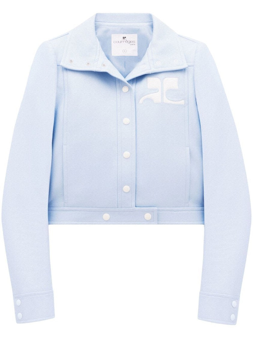 Courrèges Blue Silk And Nylon Zip Jacket