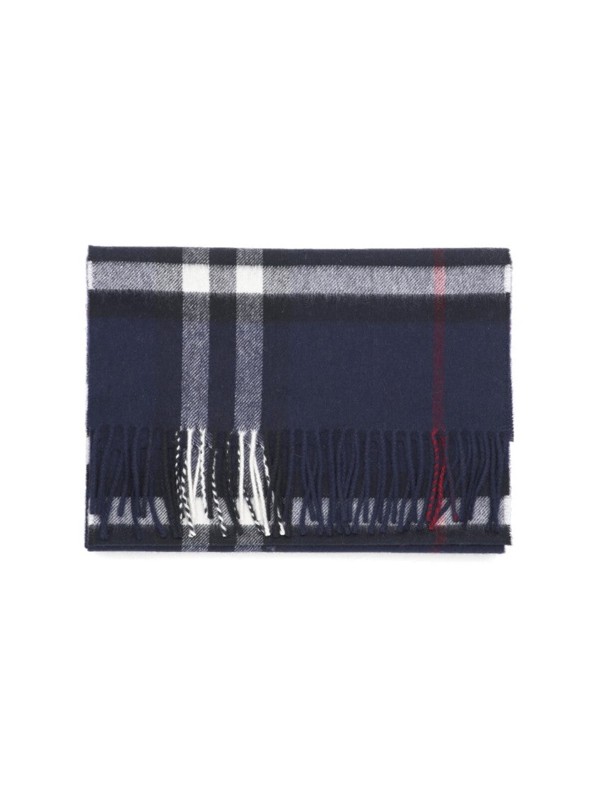 Burberry "Check" Scarf, In Black Brushed Cashmere