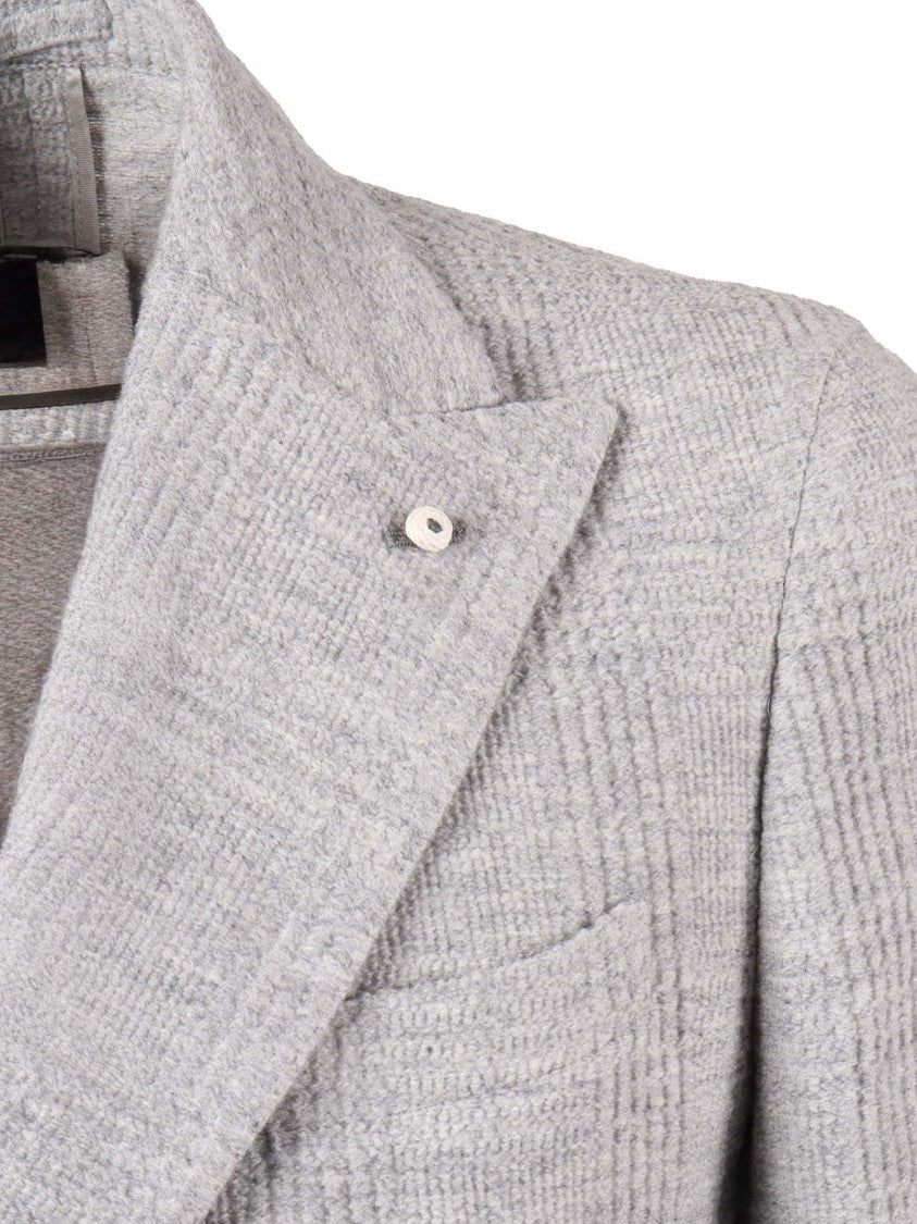 Brando-Lubiam Tailored Grey Jacket With Structured Shoulders And Notched Lapel
