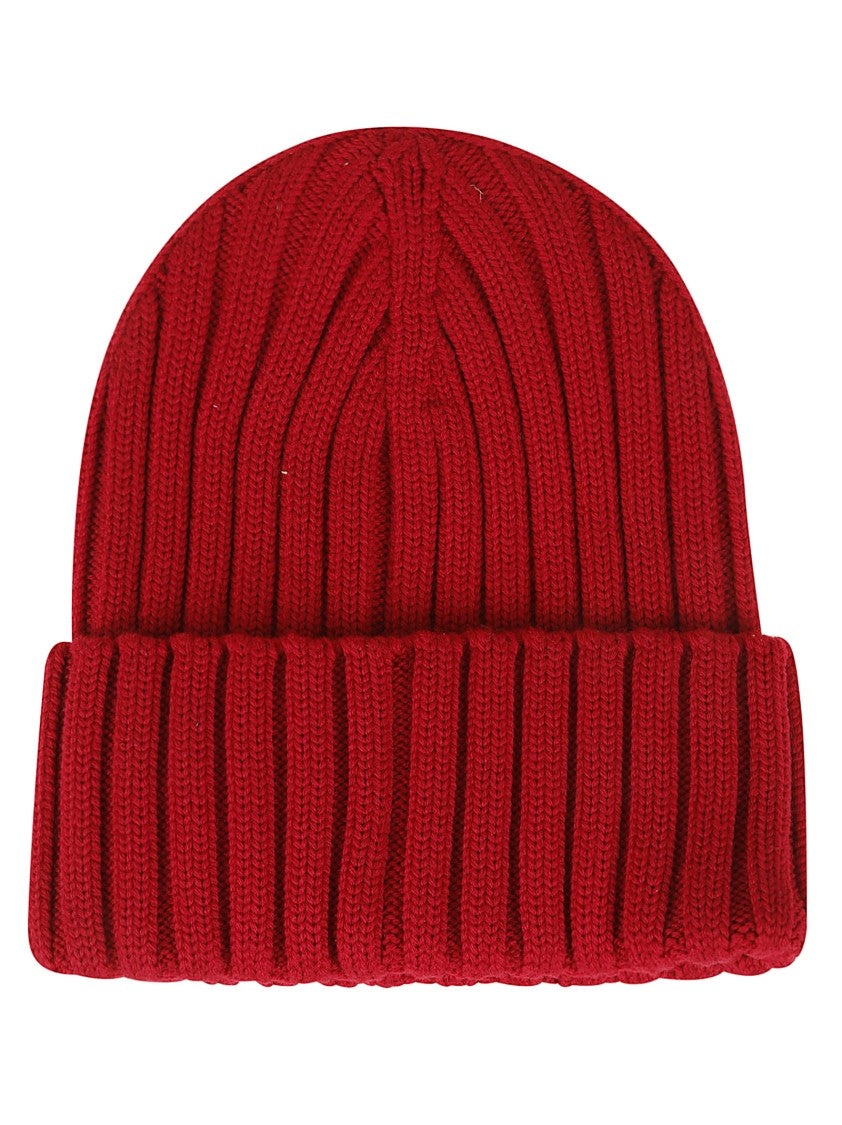 Moncler Tricot Virgin Wool Ribbed Knit Folded Cuff Beanie