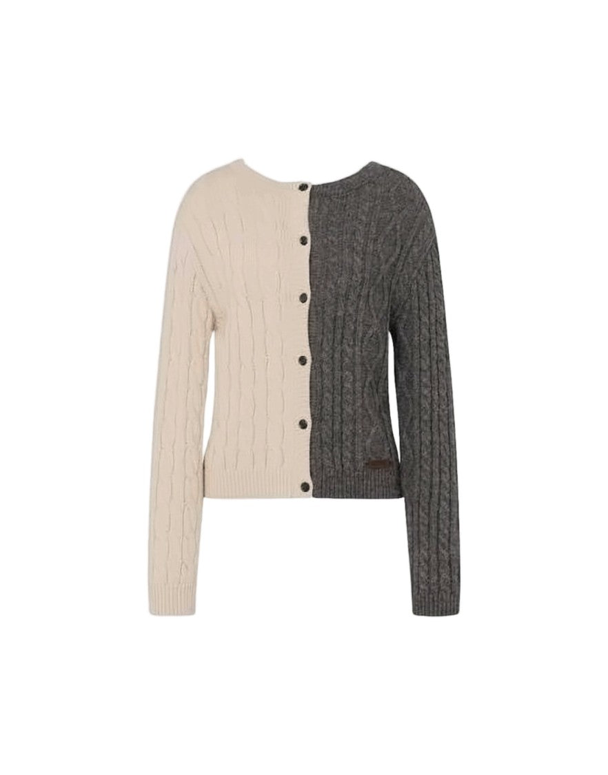 Moschino Two-Tone Cable Knit Moschino Cardigan