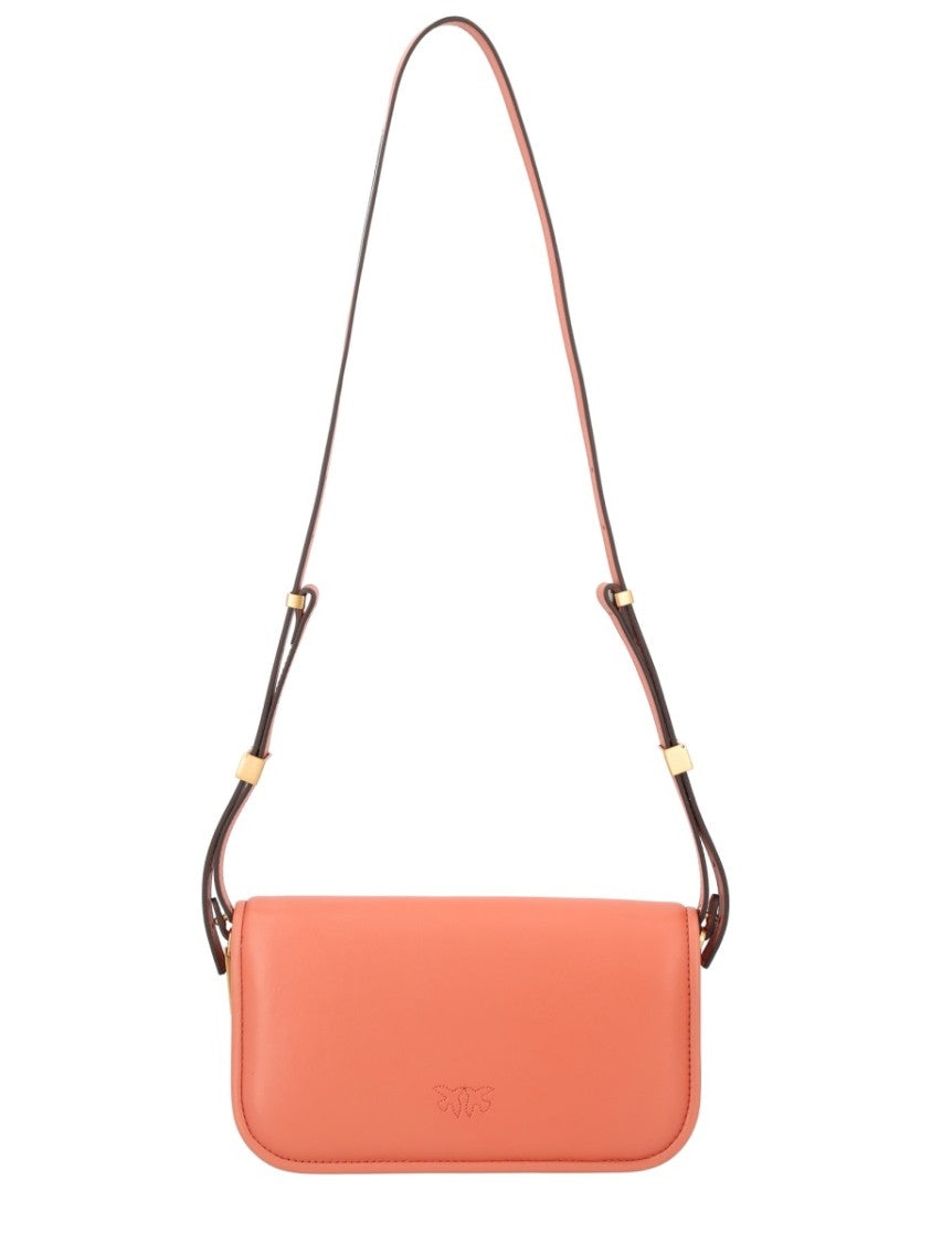 Pinko Love Small Structured Leather Shoulder Bag
