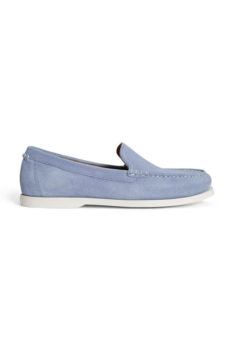 Polo Ralph Lauren Suede Loafers With Moccasin Toe And Detailed Stitching