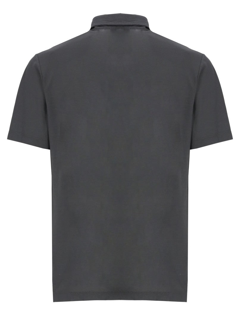 Zanone Grey Cotton Polo Shirt