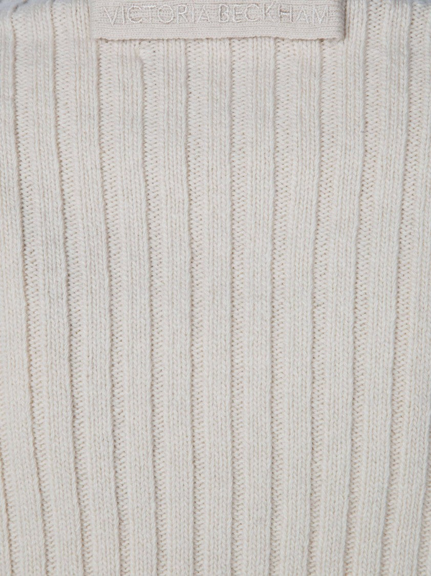 Victoria Beckham Rib Jumper Ribbed Knit High Neck Top