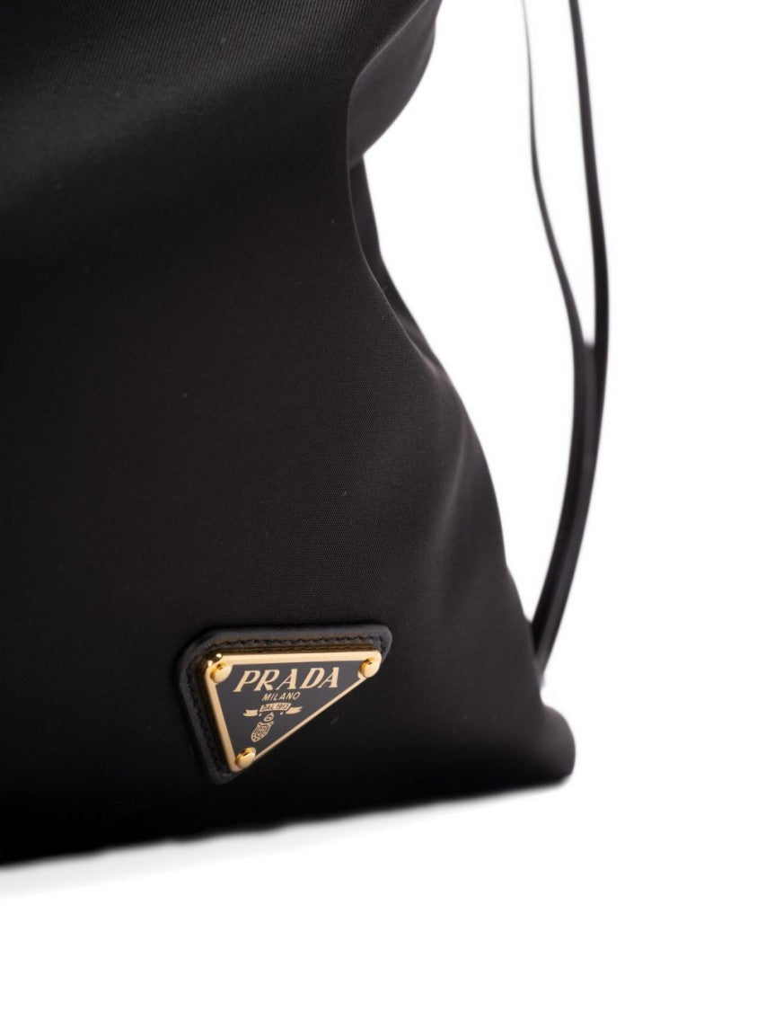Prada Lightweight Drawstring Bag With Logo Plaque
