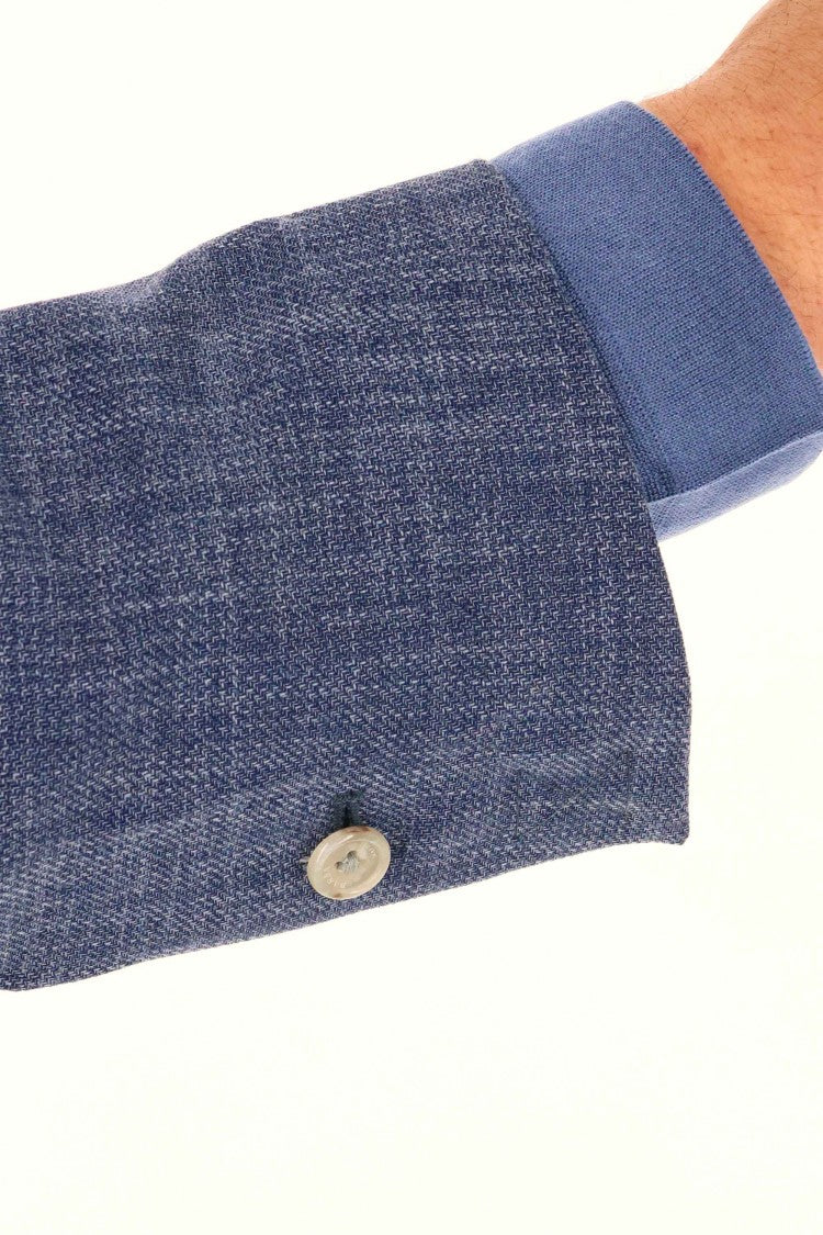 Barba Double-Breasted Cotton-Wool Knitted Easywear Jacket