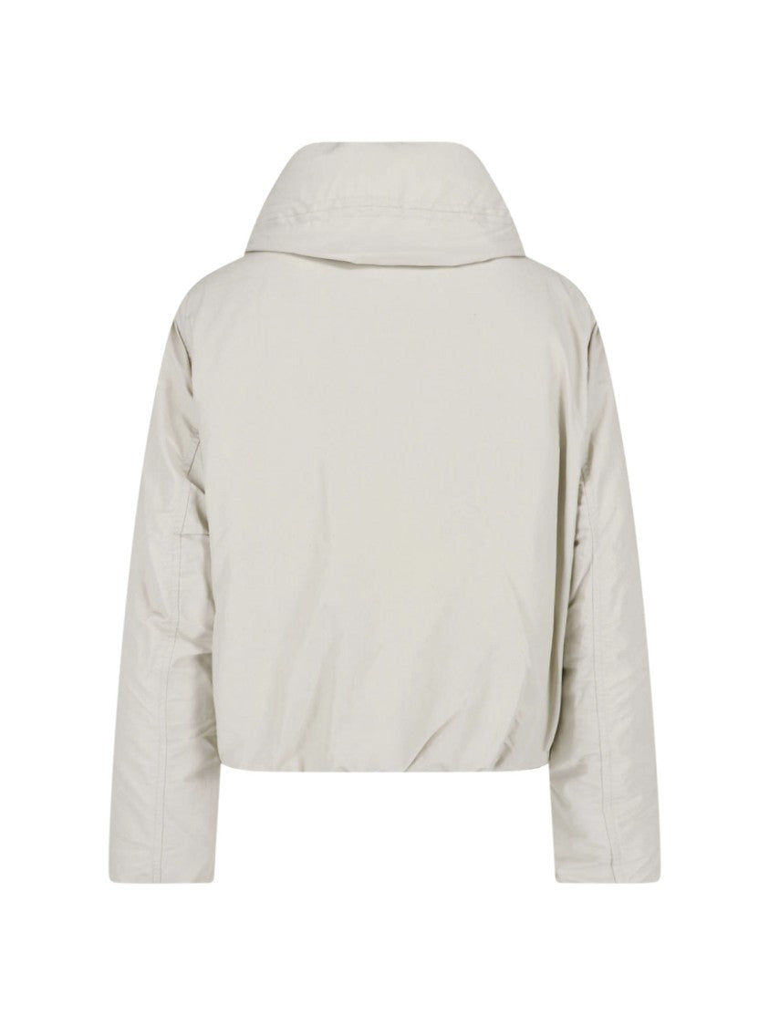 Lemaire Neutral High Padded Collar Cropped Jacket