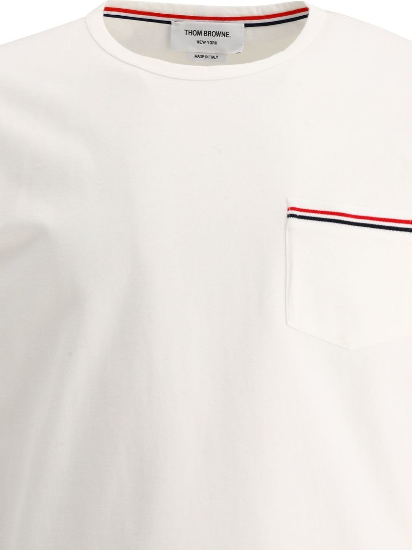 Thom Browne Essential White T-Shirt With Refined Fit
