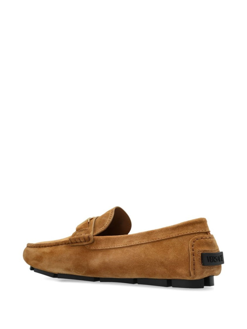 Versace Sand Beige Penny Slot Segmented Flats