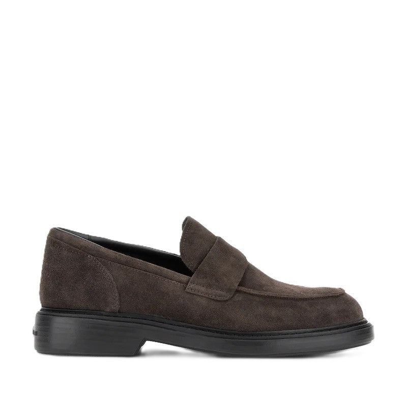 Hogan Brown Suede Penny Loafers
