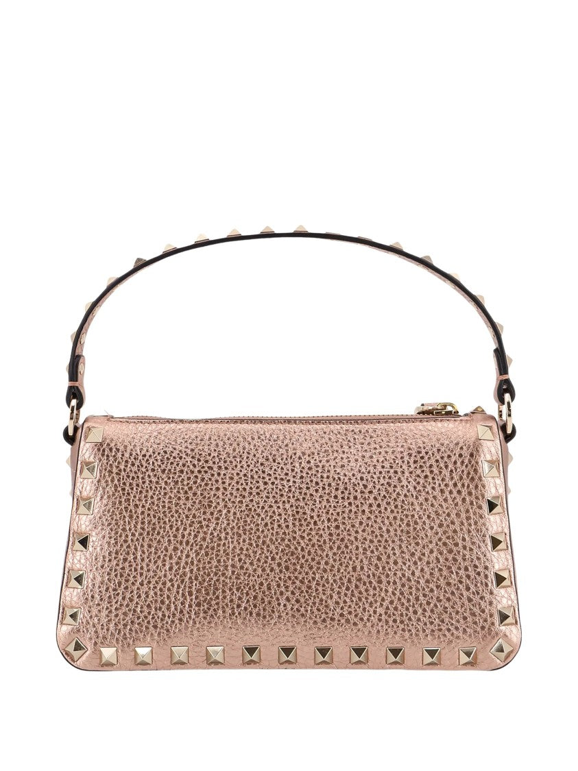 Valentino Pyramid Stud Metallic Finish Shoulder Bag