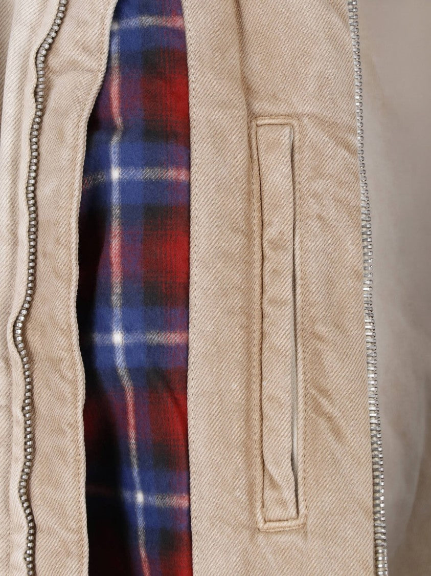 Balenciaga Beige Distressed Zip-Up Cotton Jacket