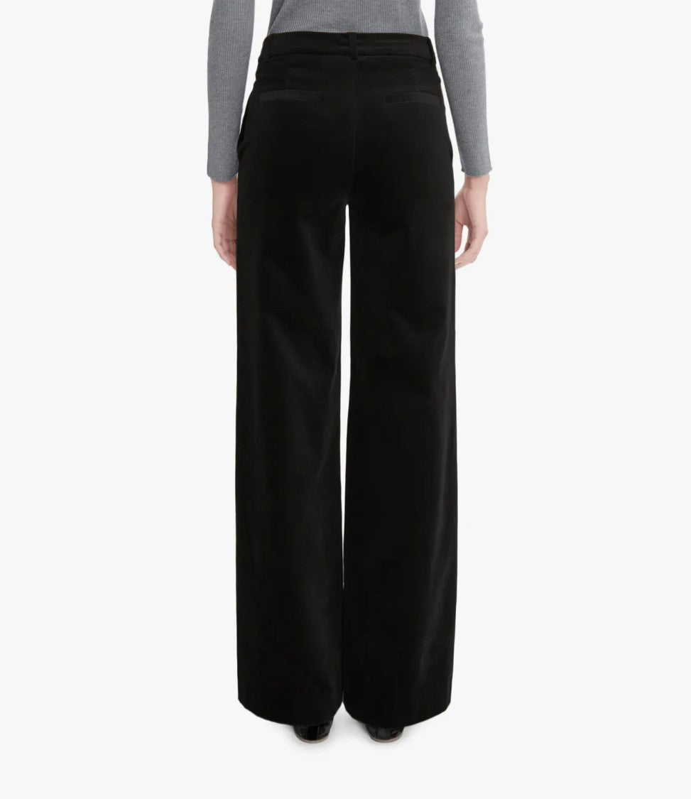A.P.C. High-Rise Black Velvet Trousers
