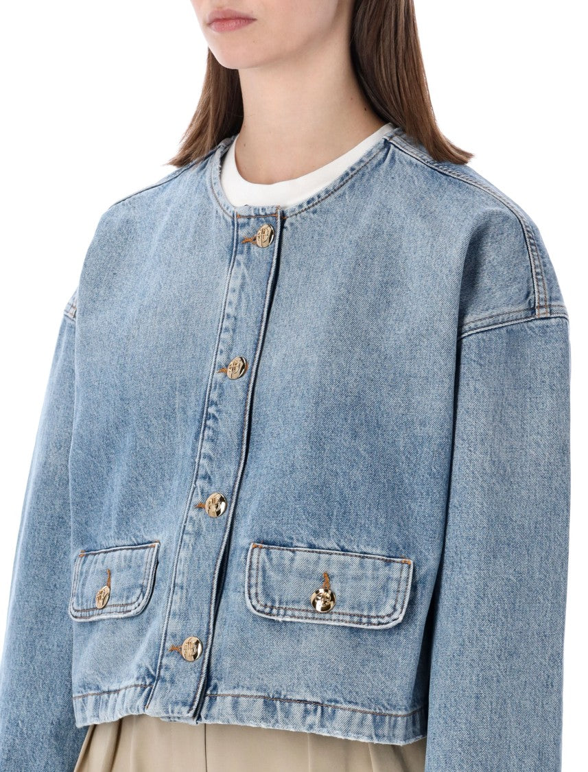 Anine Bing Blanchet Cropped Denim Jacket