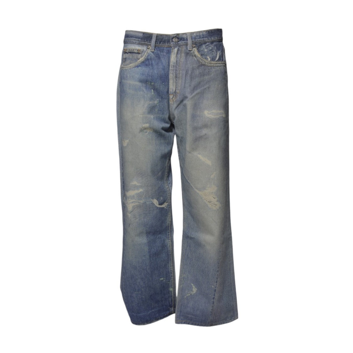 Our Legacy Third Cut Jeans In Printed Blue Denim