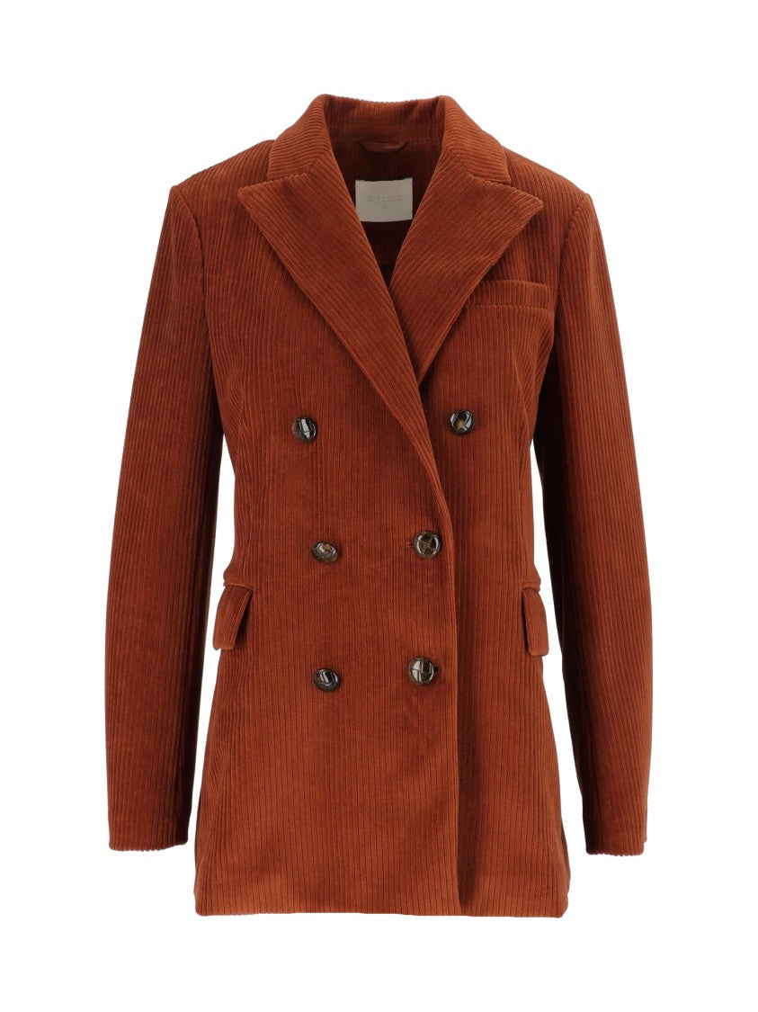 Circolo 1901 Structured Corduroy Double-Breasted Blazer