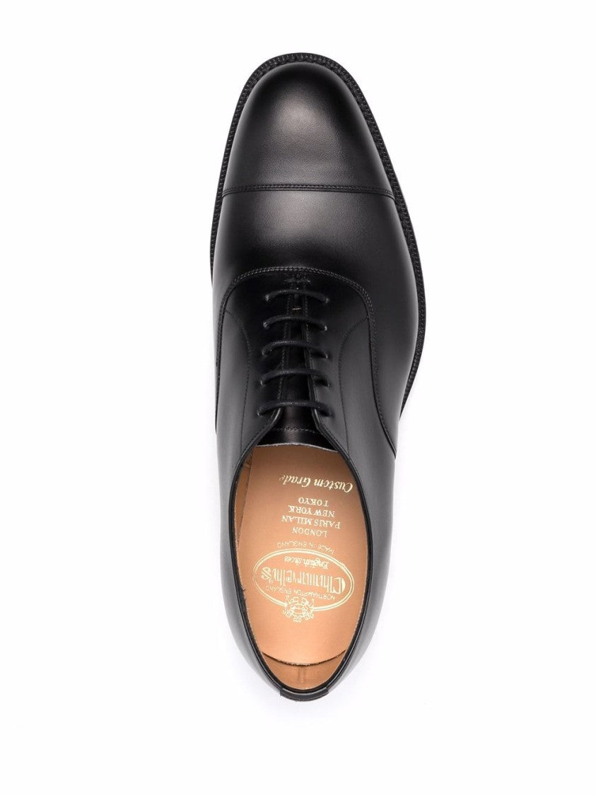 Church's Black Polished Leather Cap-Toe Consul Oxfords
