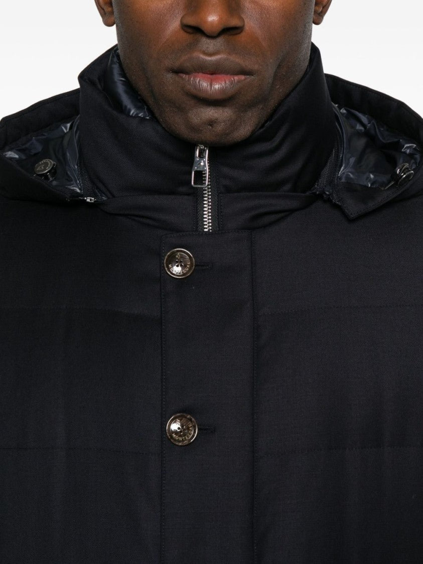 Montecore Long Hooded Padded Coat With Quilted Structure