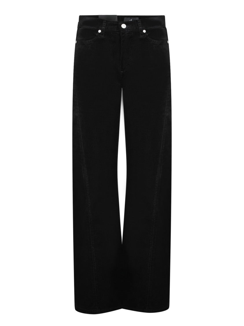 7 For All Mankind Wide-Leg Black Jeans With High Waist