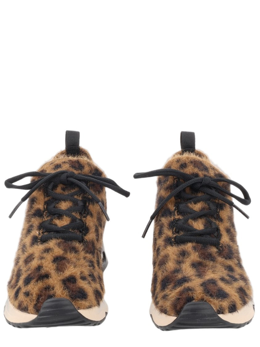 Ash Animal Print Textured Furry Sneakers
