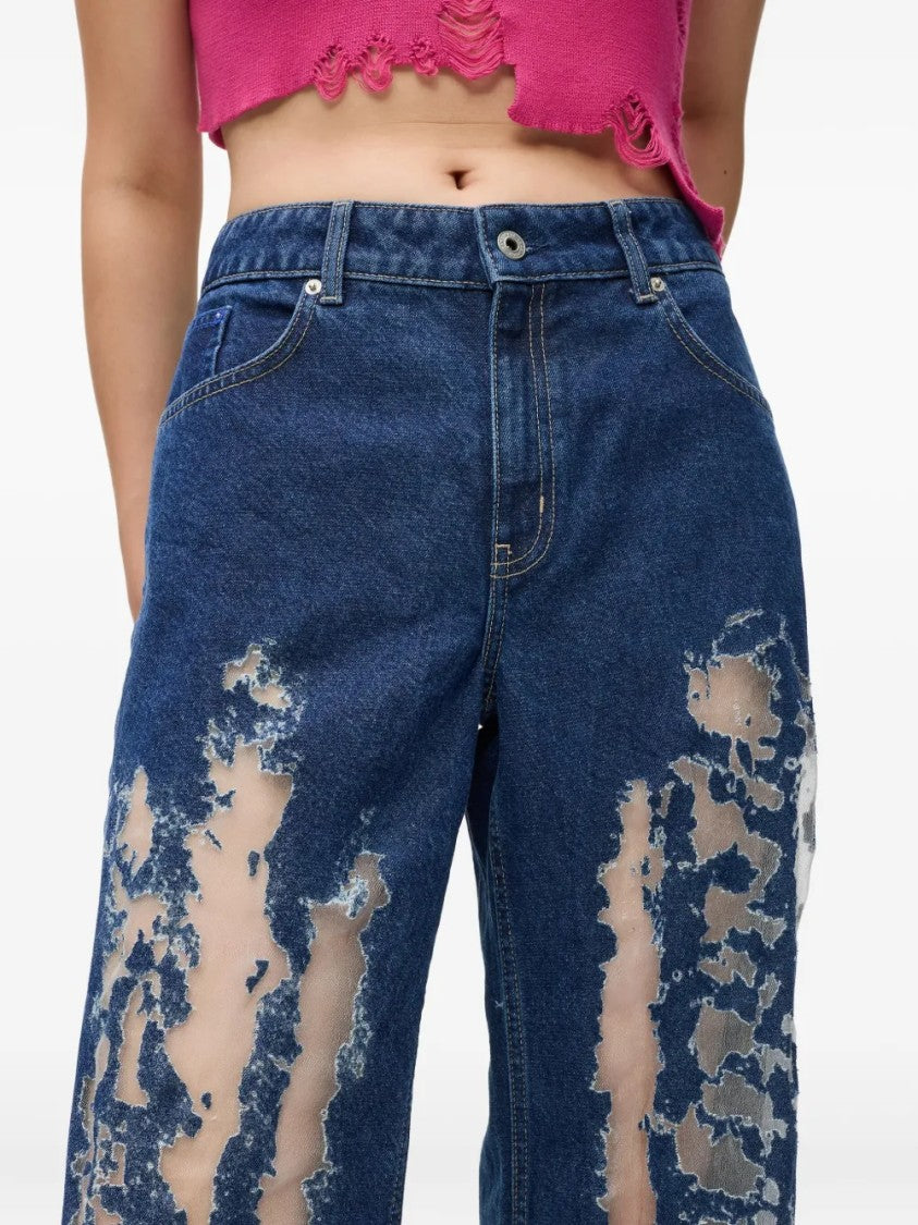 Karl Lagerfeld High-Waisted Wide-Leg Jeans