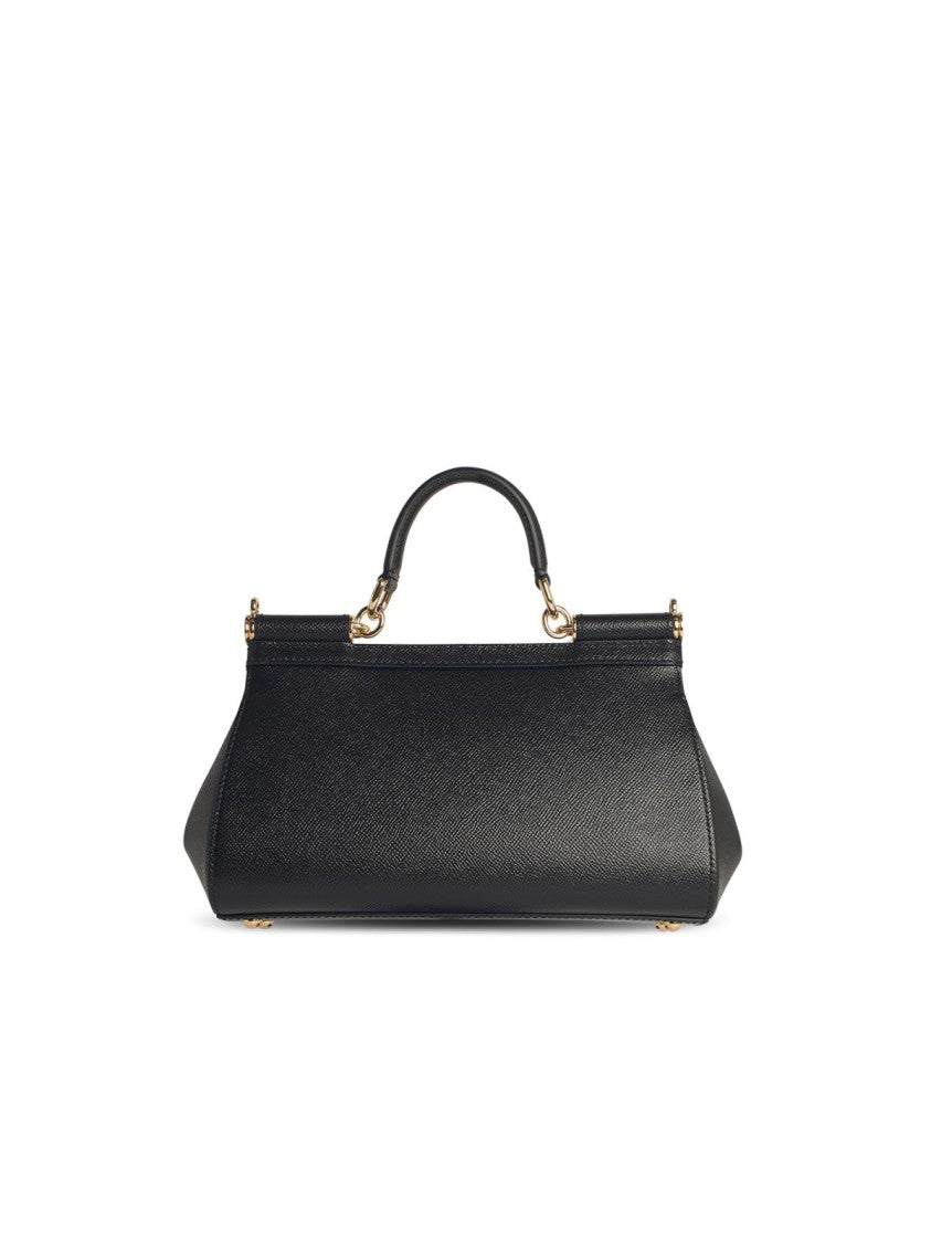 Dolce & Gabbana Sicily' Small Black Leather Bag