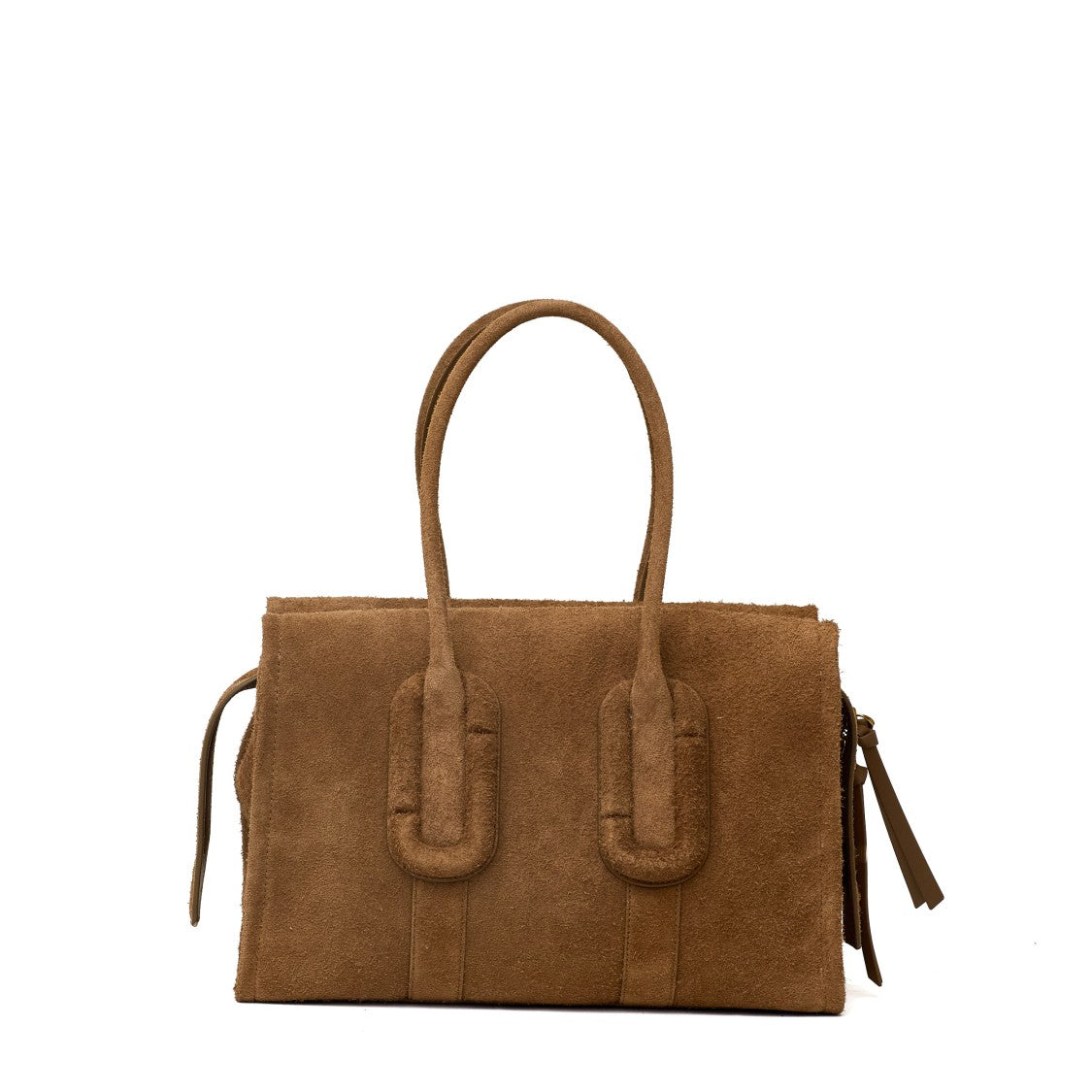 Marc Jacobs Structured Suede-Covered Bag With Dual Zipper And Padded Handles
