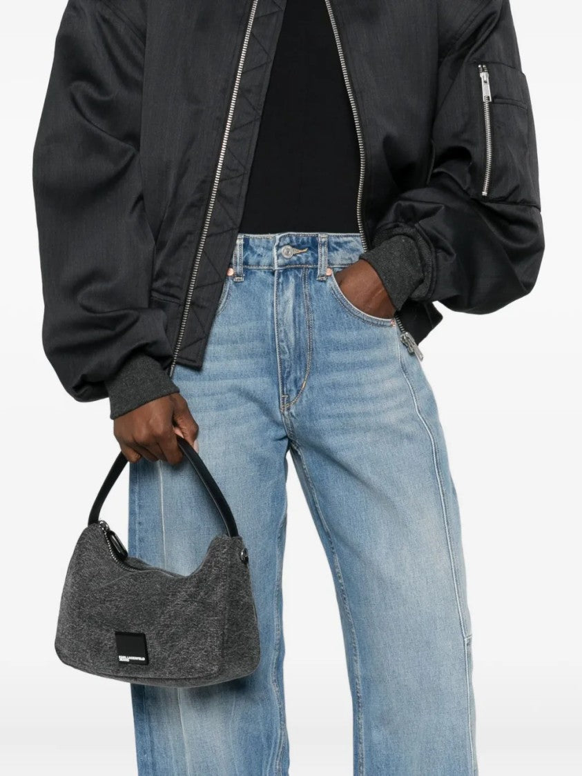 Karl Lagerfeld Structured Black Handbag With Minimalist Aesthetic