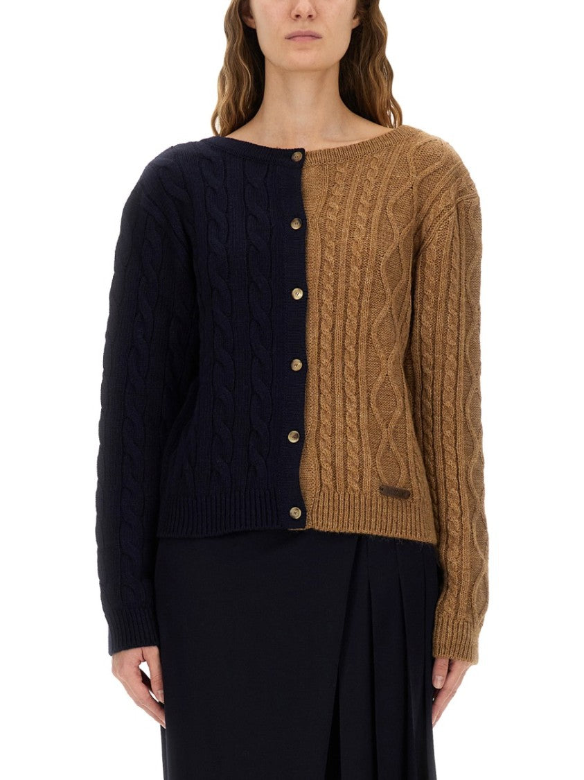Moschino Two-Tone Alpaca Blend Cardigan