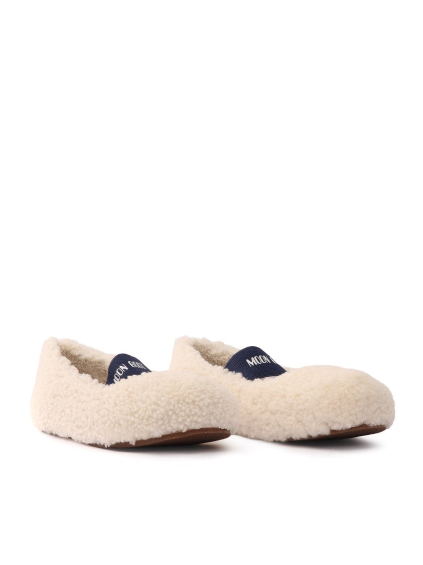 Moon Boot Mb Shearling Elastic Strap Flats