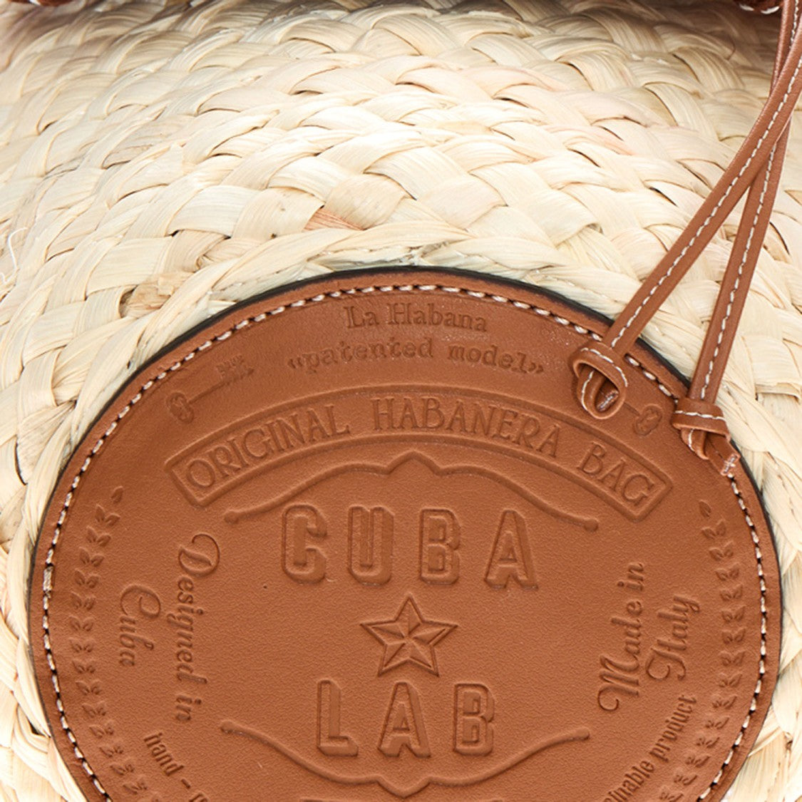 Cuba Lab Habanera Leather And Rafia Bag
