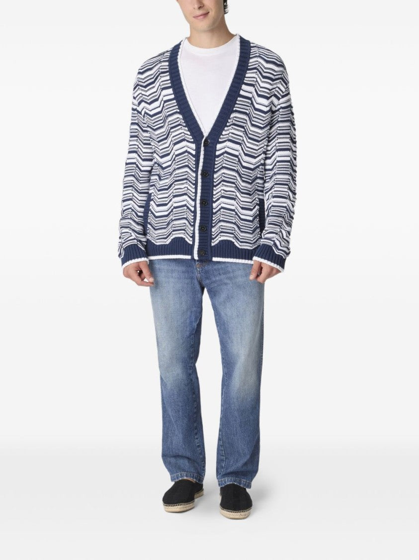 Missoni V-Neck Cardigan With All-Over Greek Key Motif