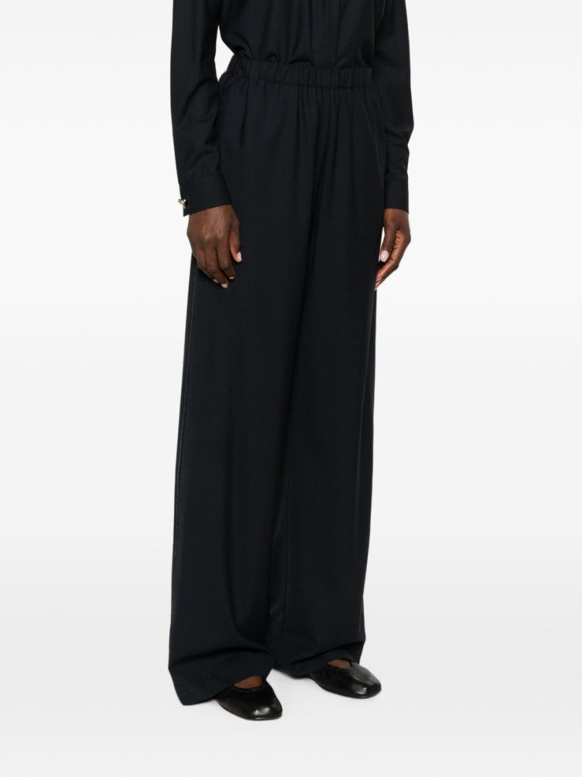 Fabiana Filippi Black Wide-Leg Elastic Waistband Trousers