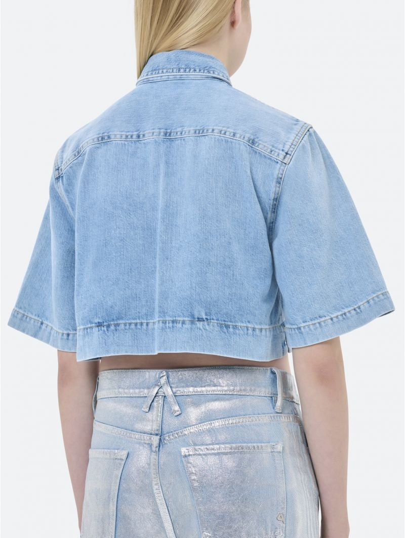 Cycle Jane Crop Shirt Bleach Subtle Fading