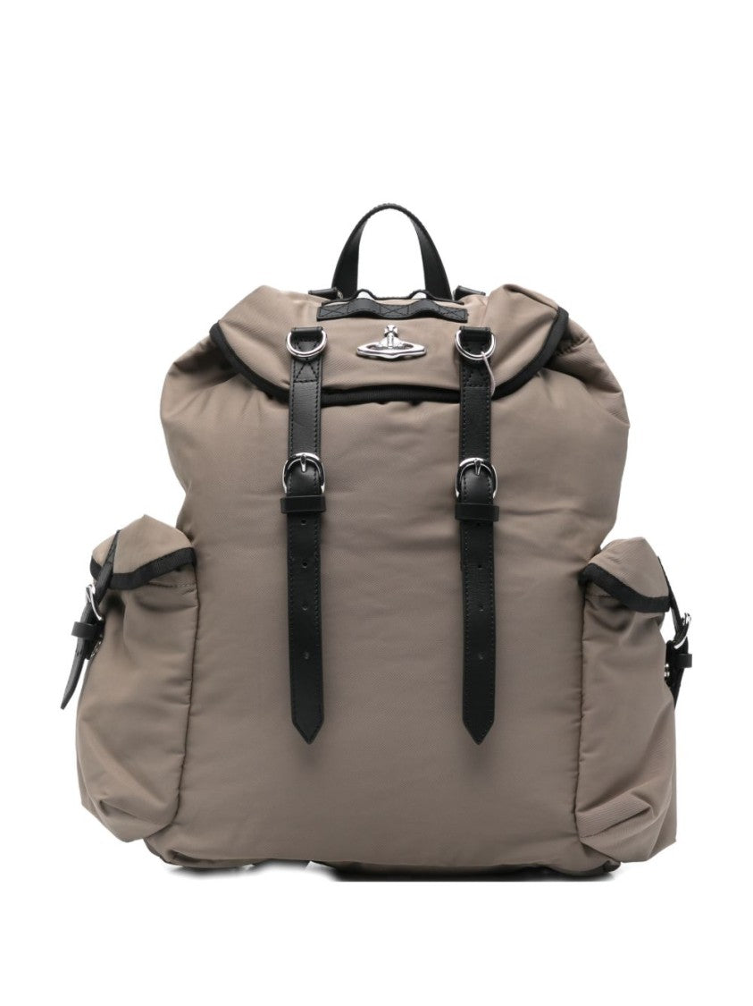 Vivienne Westwood Top Handle Backpack With Side Pockets And Drawstring Fastening