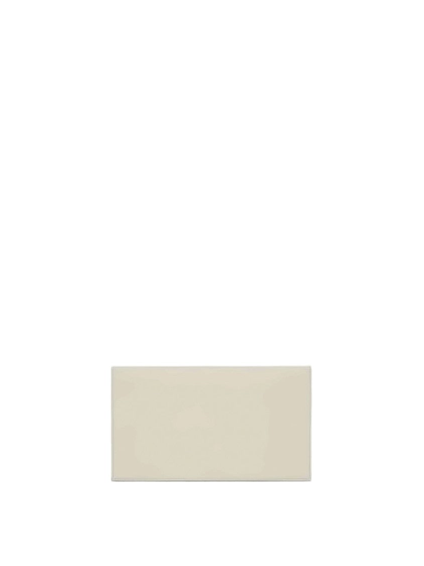 Saint Laurent Rectangular Calf Leather Clutch With Logo Emblem