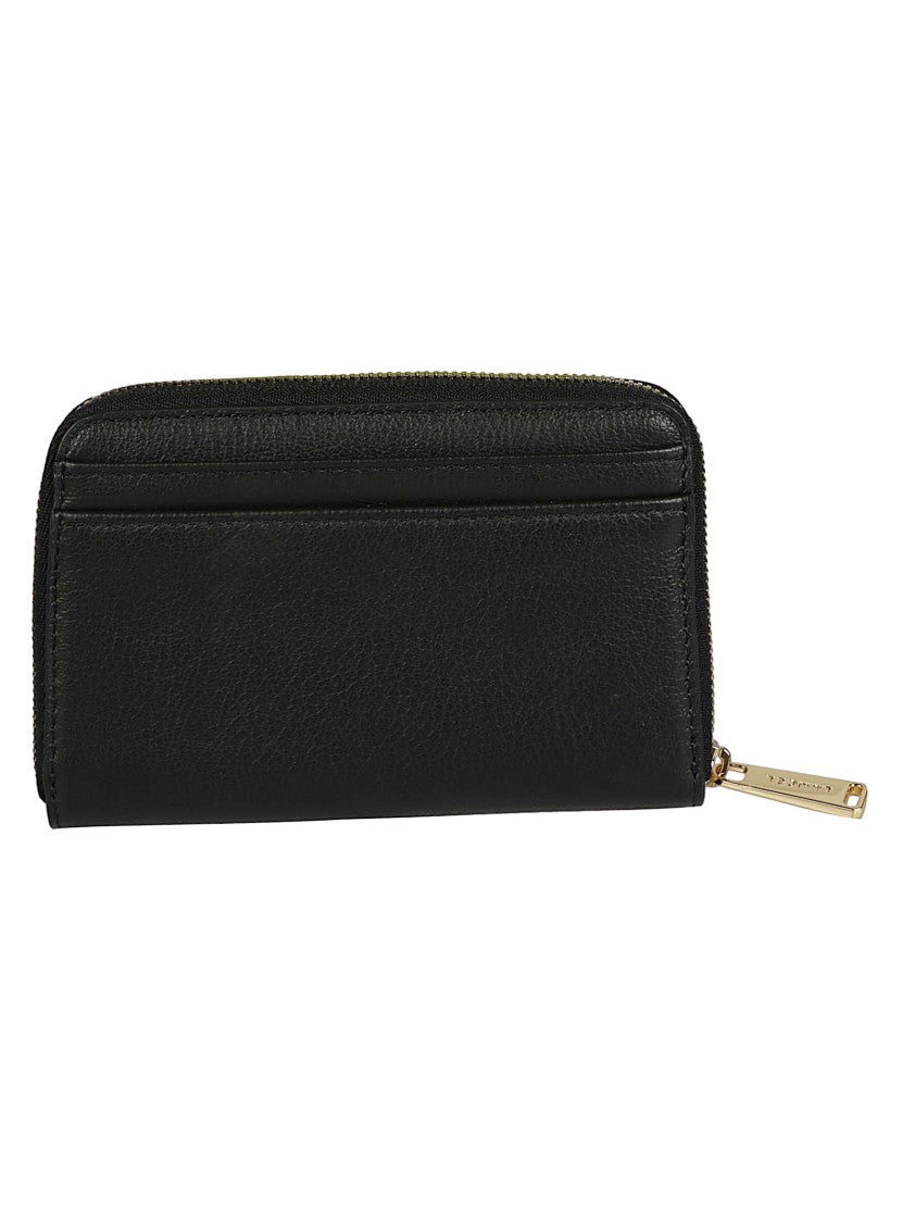 Lancel Bcbg Black Small Zip-Around Leather Wallet