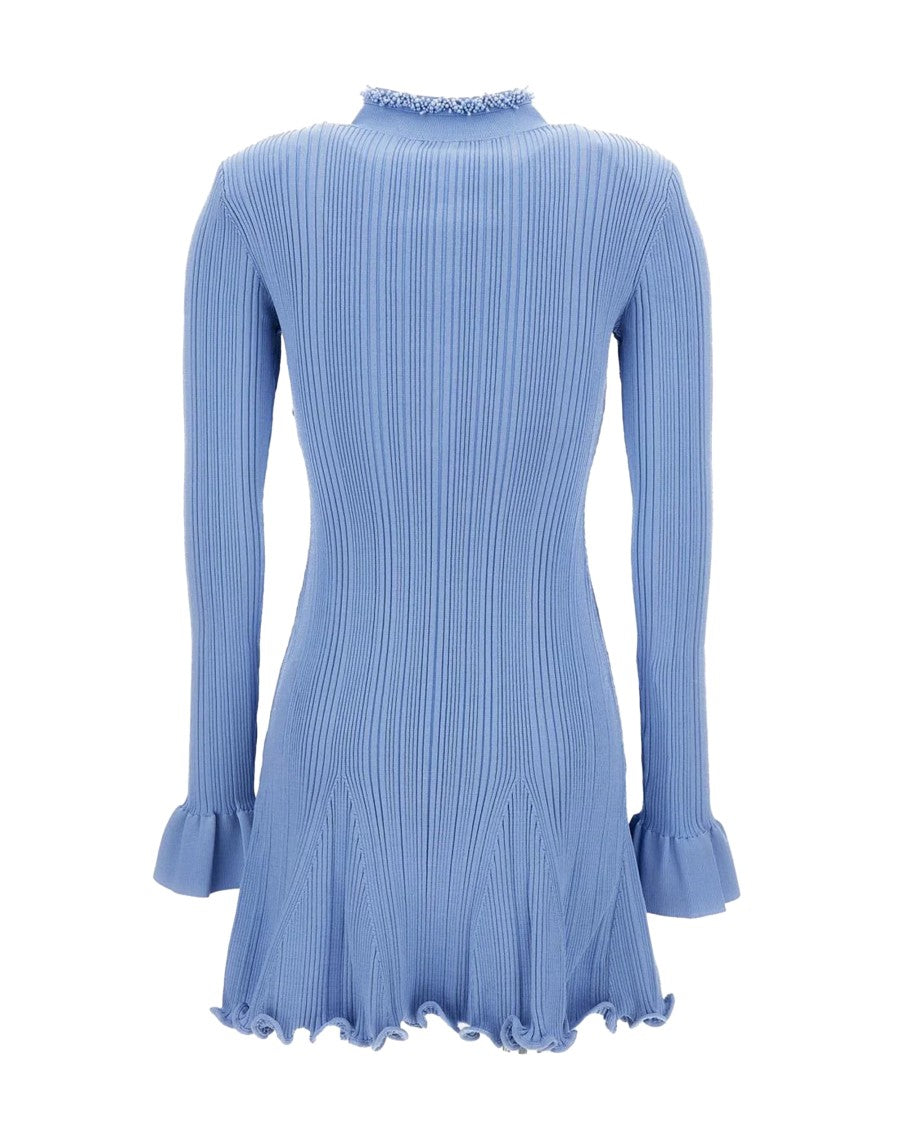 Self-Portrait Mini Dress With Pearl Embellishments And Flared Sleeves
