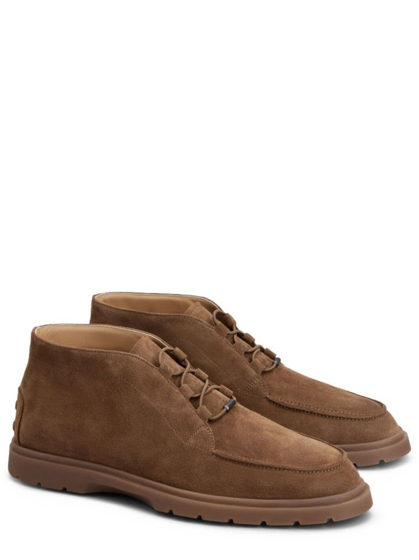 Tod's Brown Suede Calfskin Loafers