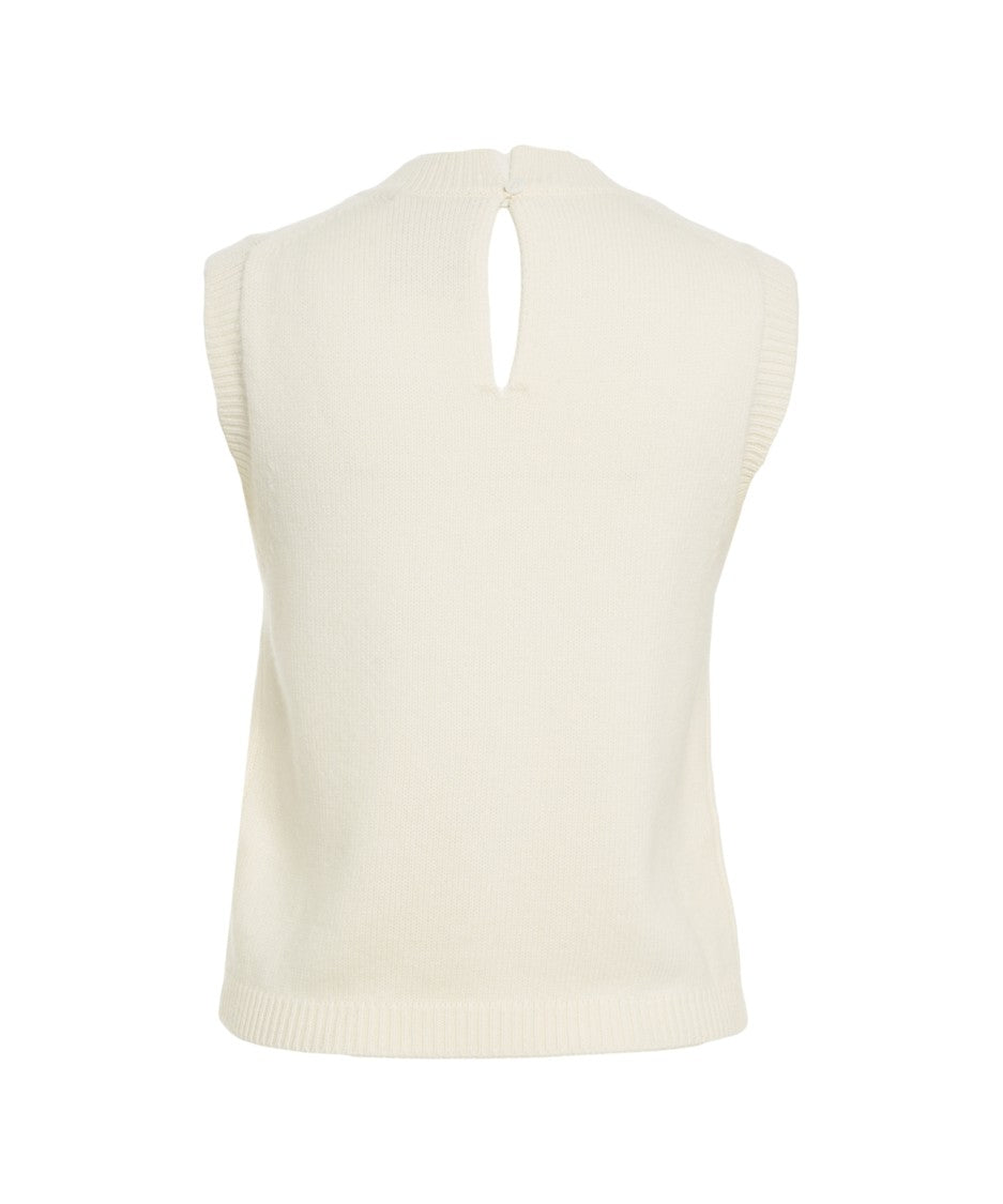 Semi Couture Knitted Top With Rhinestone Application