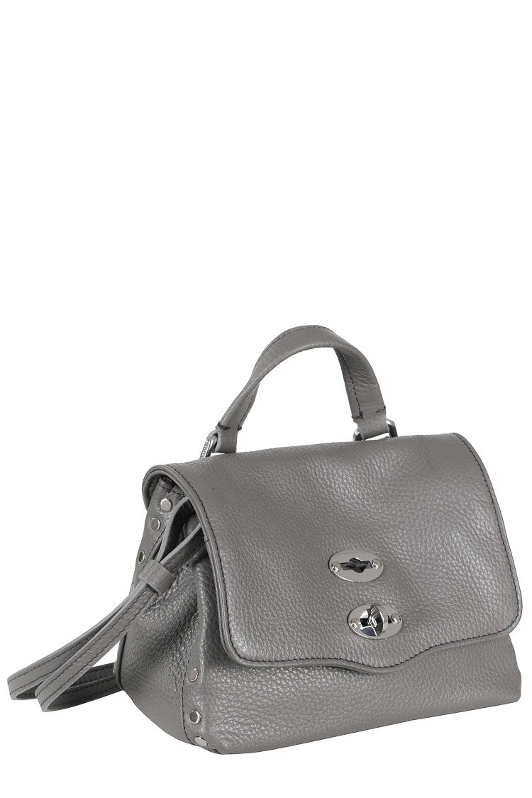 Zanellato Grey Postina Daily Baby Miniature Swivel Leather Shoulder Bag