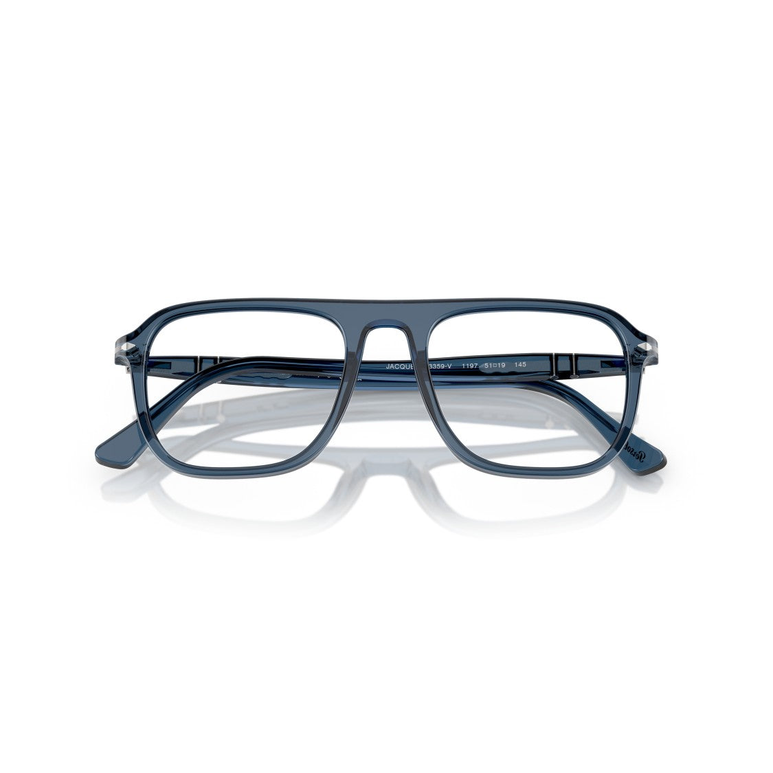 Persol 0Po3359v Translucent Acetate Square Frame Eyeglasses With Keyhole Bridge