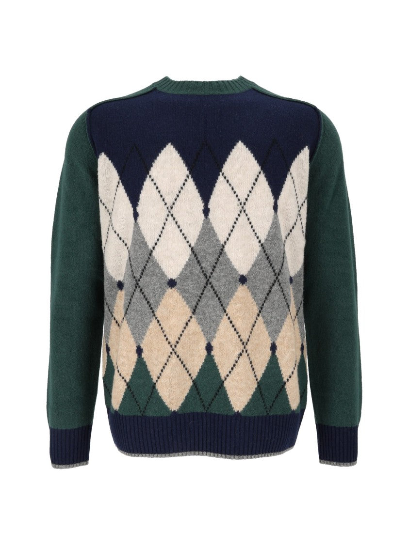 Ballantyne Argyle Ribbed Wool Sweater