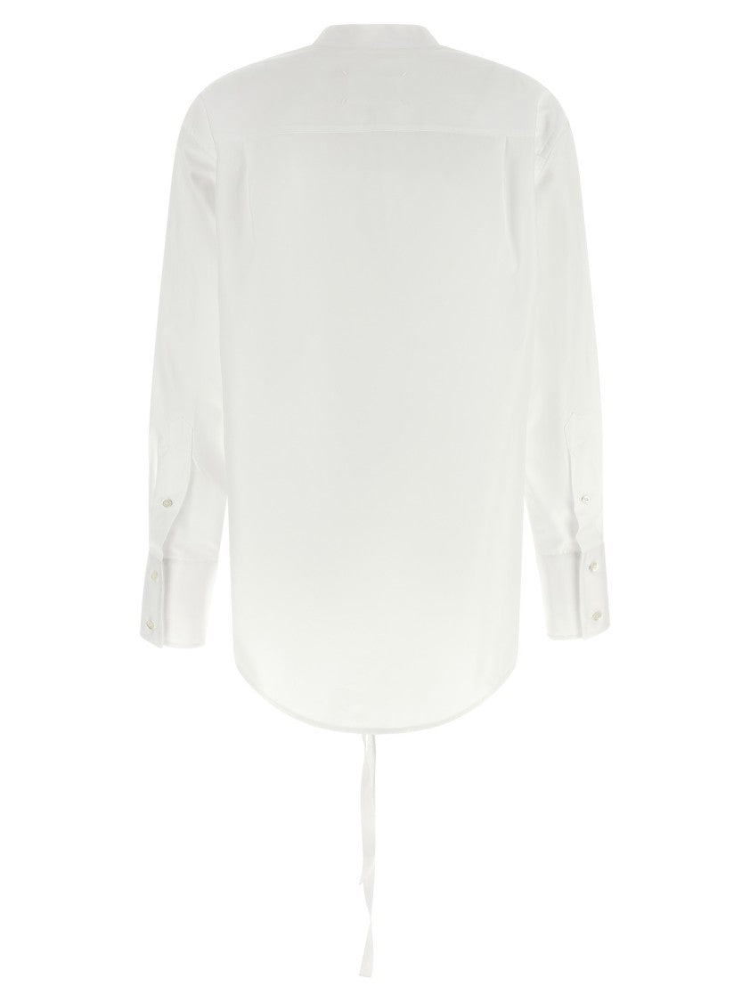 Maison Margiela V-Neck Poplin Shirt With Raw Trim