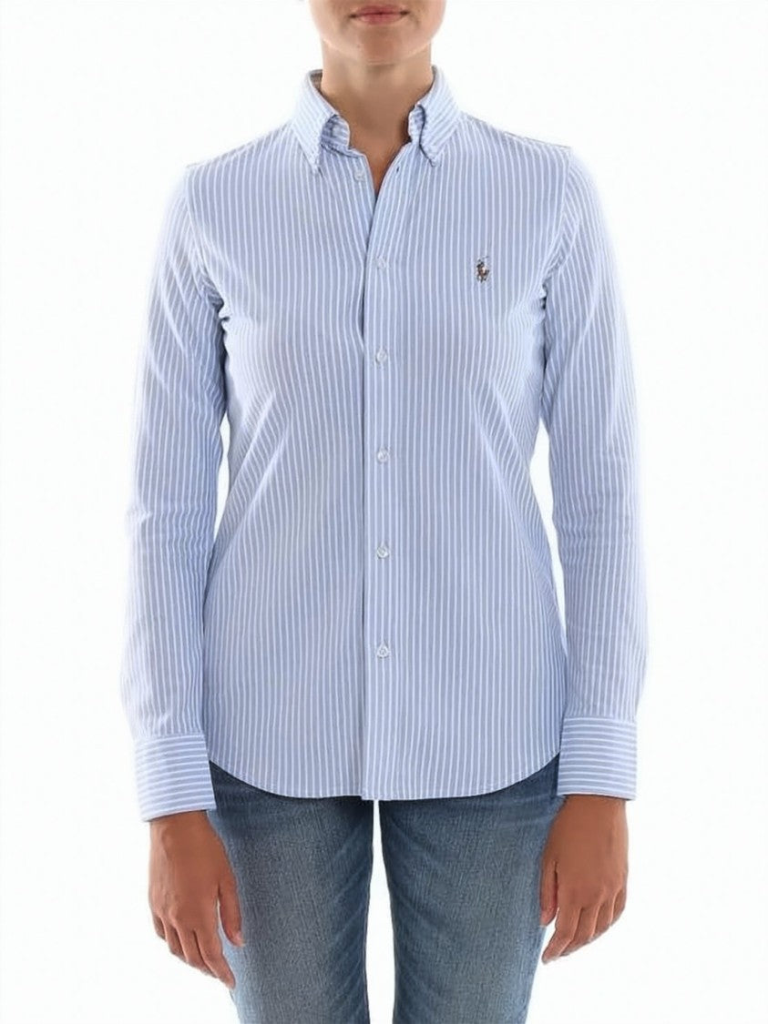 Polo Ralph Lauren Vertical Stripe Oxford Shirt With Button-Down Design